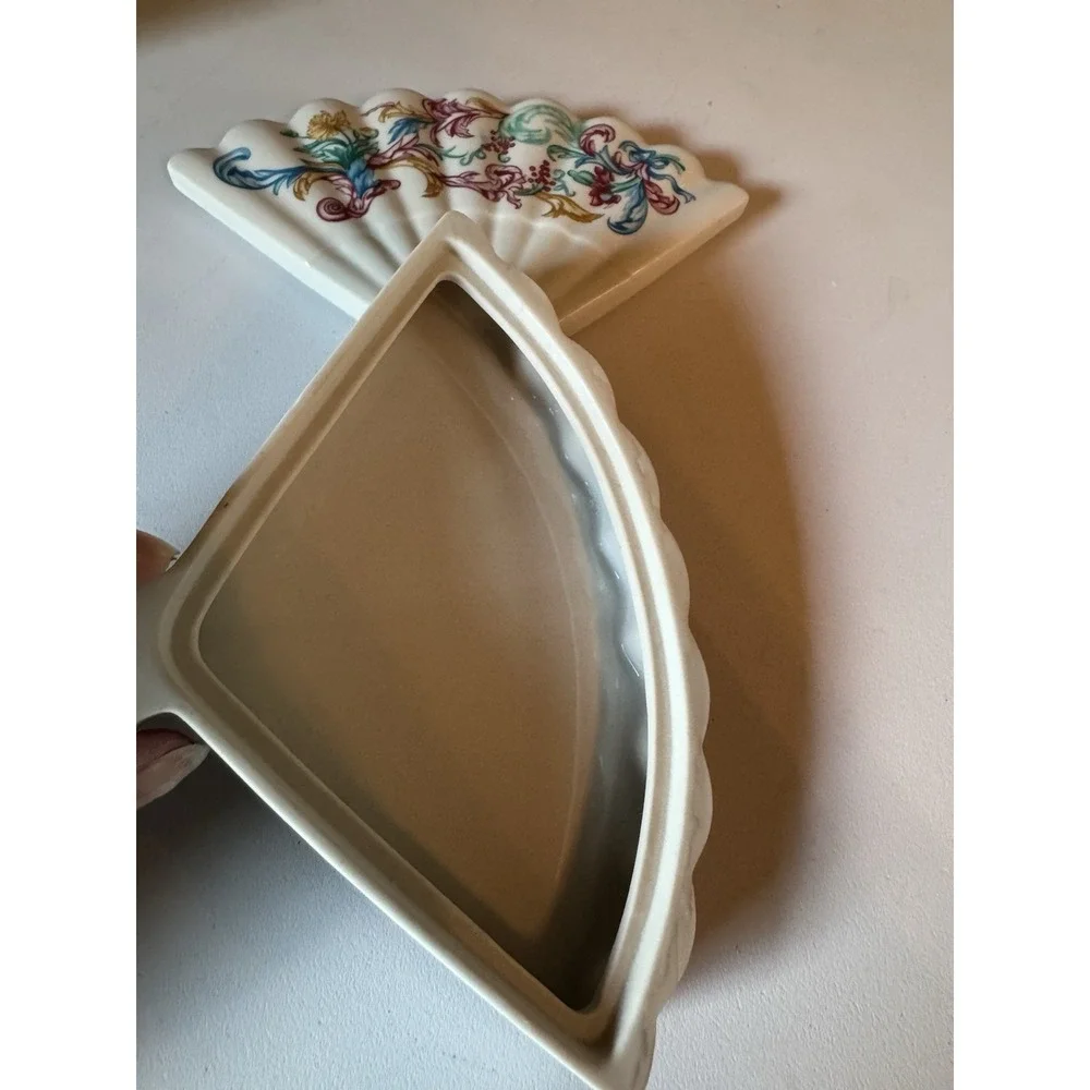 Vintage Elizabeth Arden Palais de Versailles Ceramic Fan Dish Vanity Tray